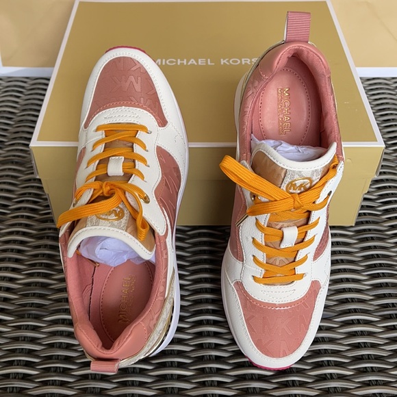 Michael Kors Crista Trainer MK Outline Jacquard 49F1CRFS2Y SNST RS MLTI WMNS - Picture 13 of 16